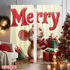 2pcs 2D flat printing Merry Christmas Party Curtains Christmas Mouse_ Versatile Durable Polyester Without Electricity Holiday