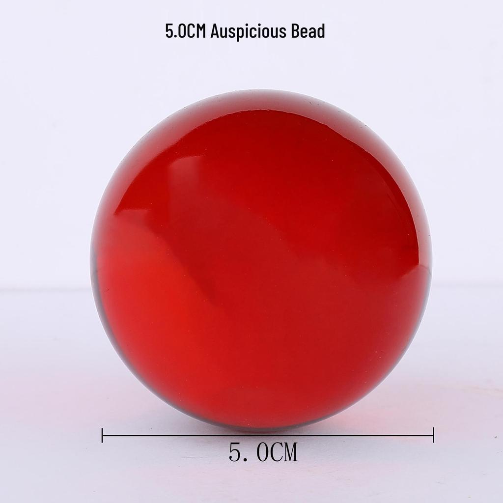 Red Auspicious Bead Crystal Ball Ornament, 3CM 5CM Glass Handheld Bronze Pot Glazed Piece