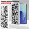 Magnetic Adsorption Phone Case For Samsung Galaxy Z Fold 7 6 5 Fold7 Fold6 Fold5 5G Leopard Print Pattern Clear Shockproof Cover