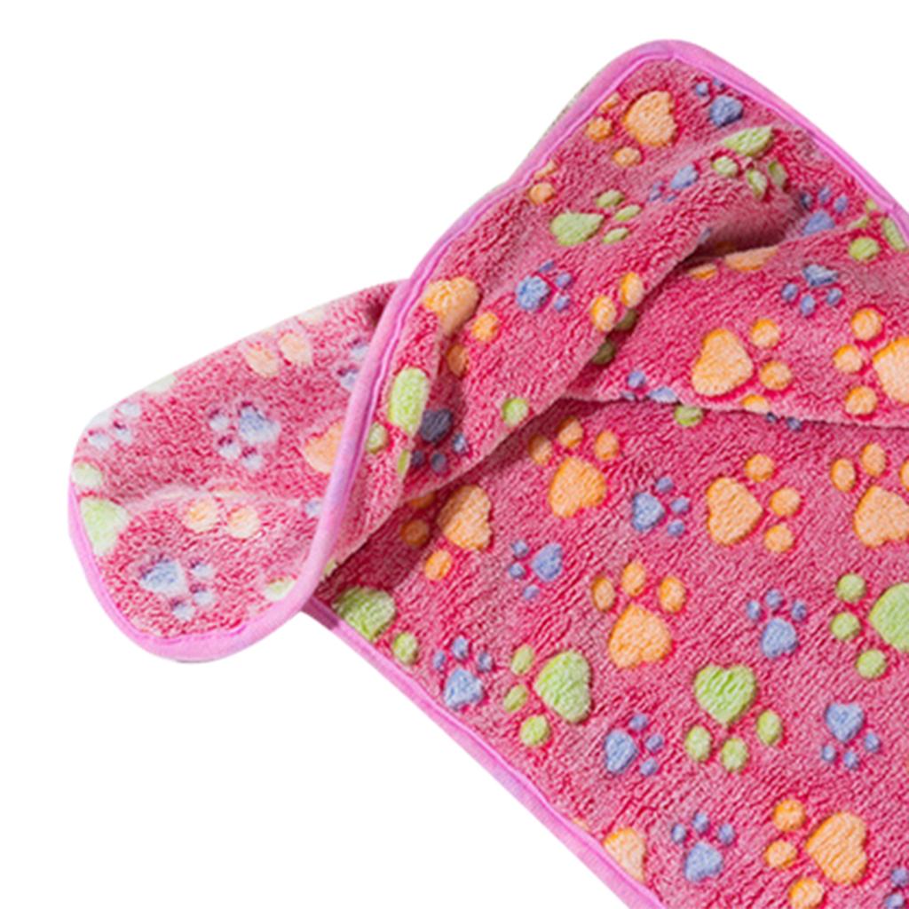 Dog Blanket Cute Claw Prints On Pink Thermal Soft Fiber Comfortable Cat Sleep Blanket for House