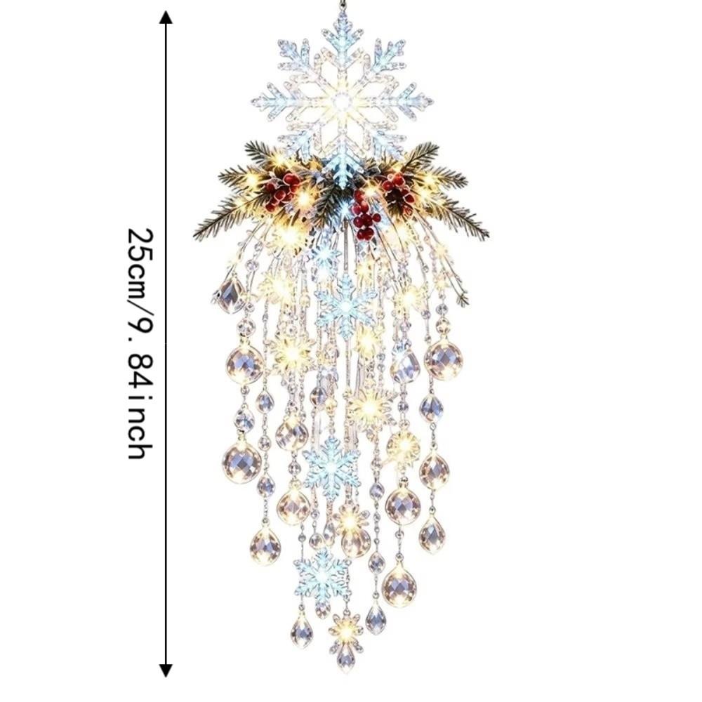 LED Snowflake Waterfall Hanging Decoration Christmas Door Hanger Xmas Front Porch Decor