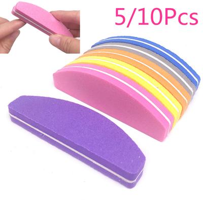 5/10Pcs 100/180 Grit Nail Files Washable Double-Side Emery Board Nail Buffering Files Salon Manicure Tools