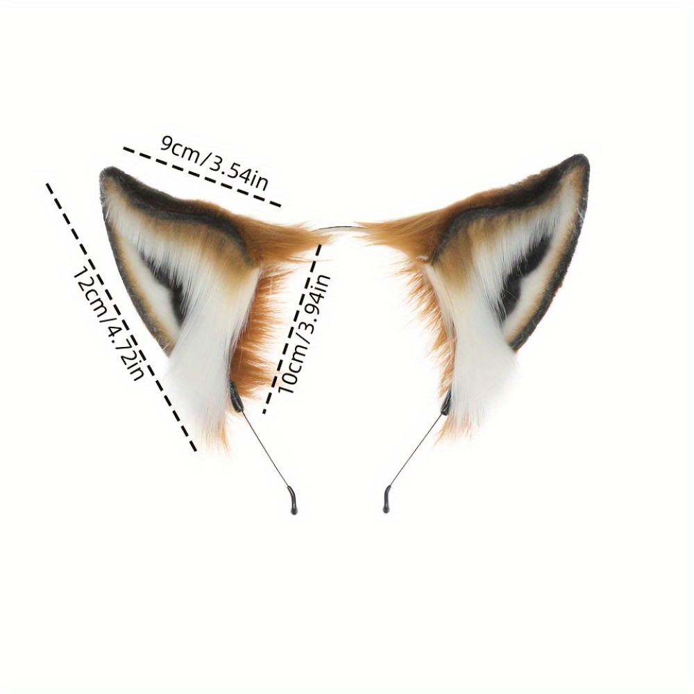 Faux Fox Ears, Fluffy Fox Ear Headbands, Realistic Ear Headbands,fluffy Fox Ear Animal Hair Accessories,suitable for Halloween Animation Cosplay Party