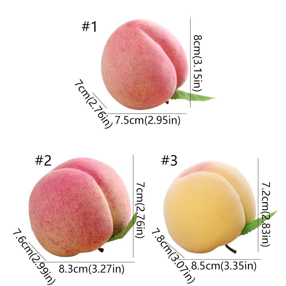 10pcs Realistic Fake Peach Fruit Handicrafts Simulation Peach Model Faux Fruit Ornament  Home Decor