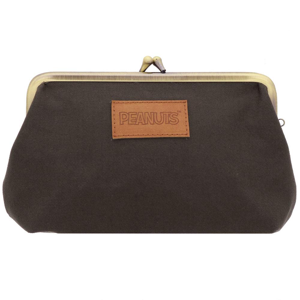 Sunstar Stationery Snoopy Kiryu Woven Clasp S2284049 Pouch, Pouch, Gray,