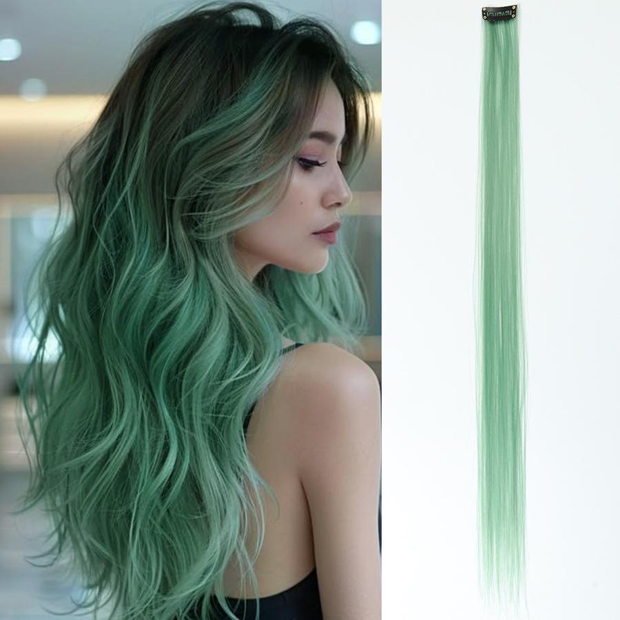 Colorful Invisible Clip-In Hair Extension: High-Temperature Silk for Highlighted Straight Hair