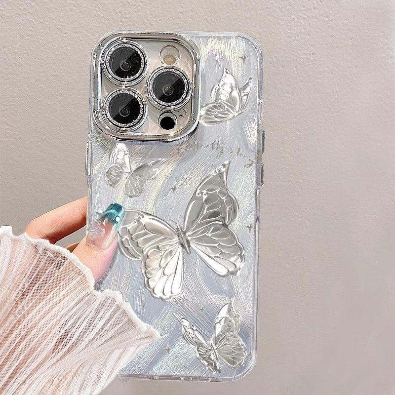 

Japanese and Korean Girl Dreamy Butterfly Suitable for Apple 16promax15 14 Mobile Phone Case Advanced Protective Case Apple 16