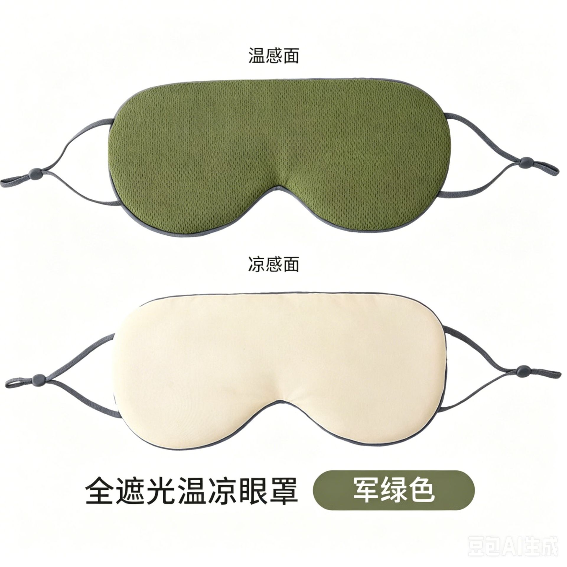 Double-sided warm and cold silk eye mask, breathable and light-blocking sleep eye mask, ear-hanging lunch break sleep eye mask