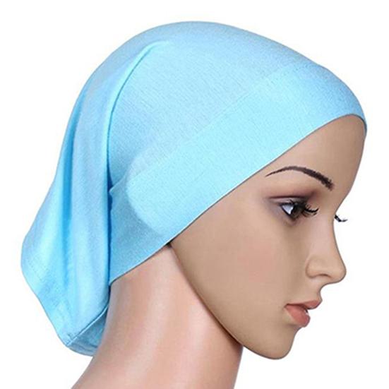 Headscarf Cap Delicate Adjustable Mercerized Cotton Solid Color Head Wrap for Daily Wear