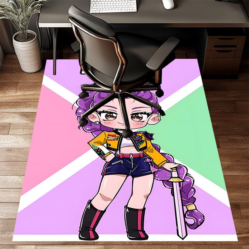 Custom KPop Demon Hunters Mat Personalized Name, Polyester Washable Indoor Entryway Rug, Gift for Christmas, Easter, Thanksgiving Day