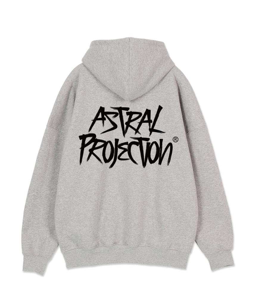 Graffiti Lettering Oversized Wide Shoulder Hoodie_Melange