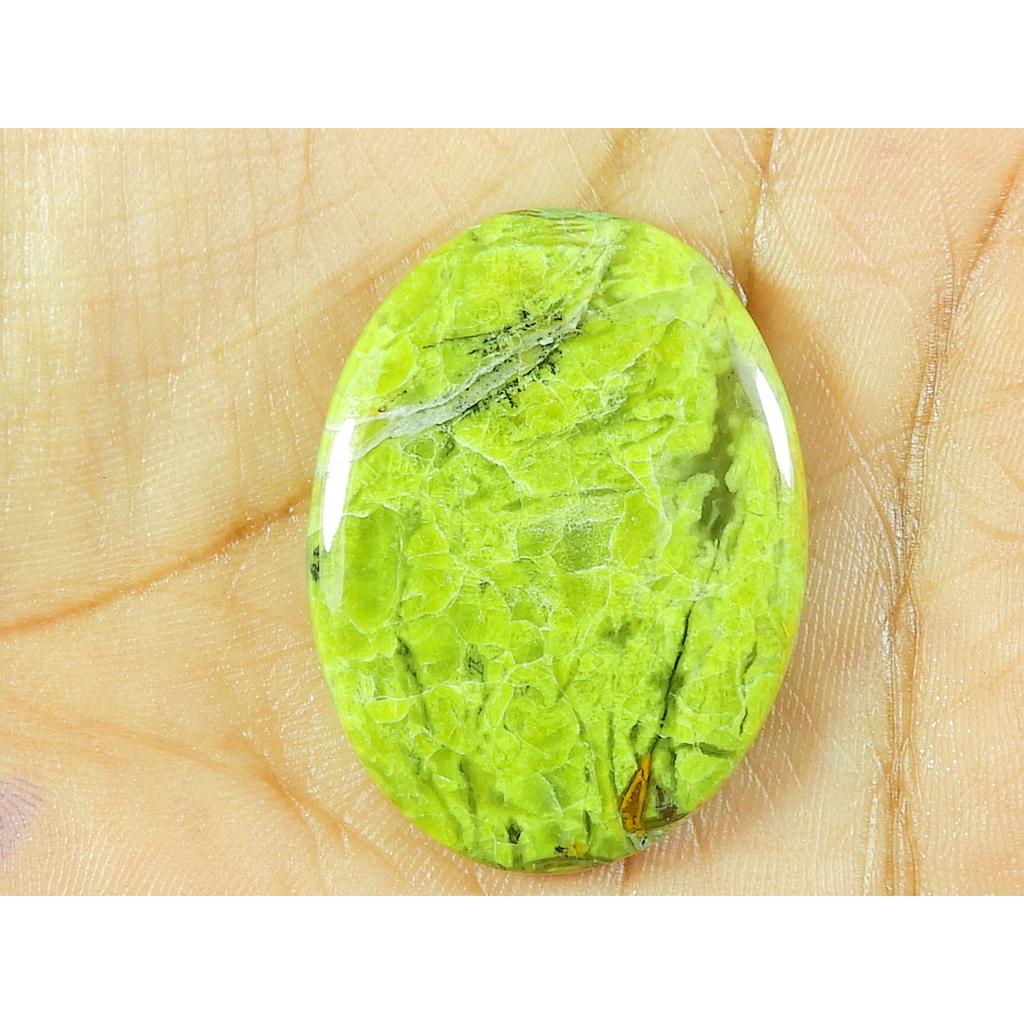 25X33X05 MM Natural Green Oval Opal Shape Cabochon Loose Gemstone 34Cts. SK-4758