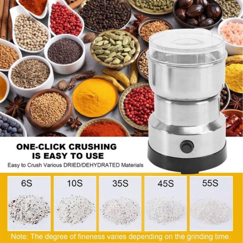 Coffee Grinder Food Processor With Stainless Steel Blades For Home Use And Dry Grinding