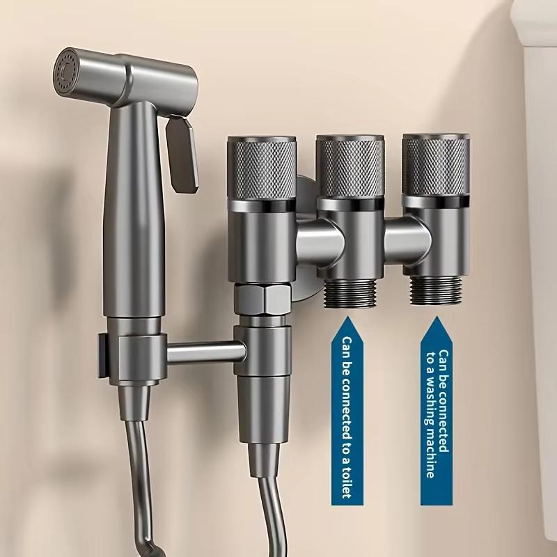 Stainless Steel 3-Way Water Valve Easy Adjust 1 Inlet 3 Outlets With Water-Stop Connector for Balcony Plant Watering