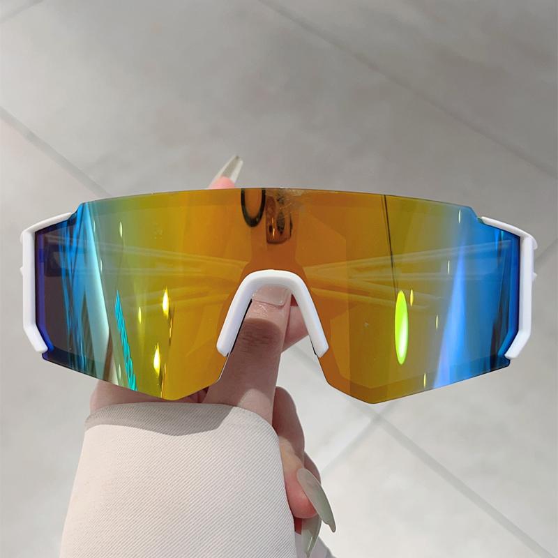 Oversized Sports Goggle Men  Fashion Mirror Outdoor Cycling Sunglasses Women Wrapped Round Anti-UV Protective Shades