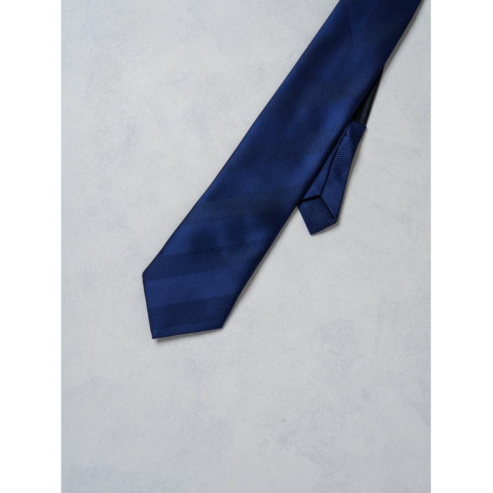 Daiso Zipper Type Oblique Pattern Tie Navy