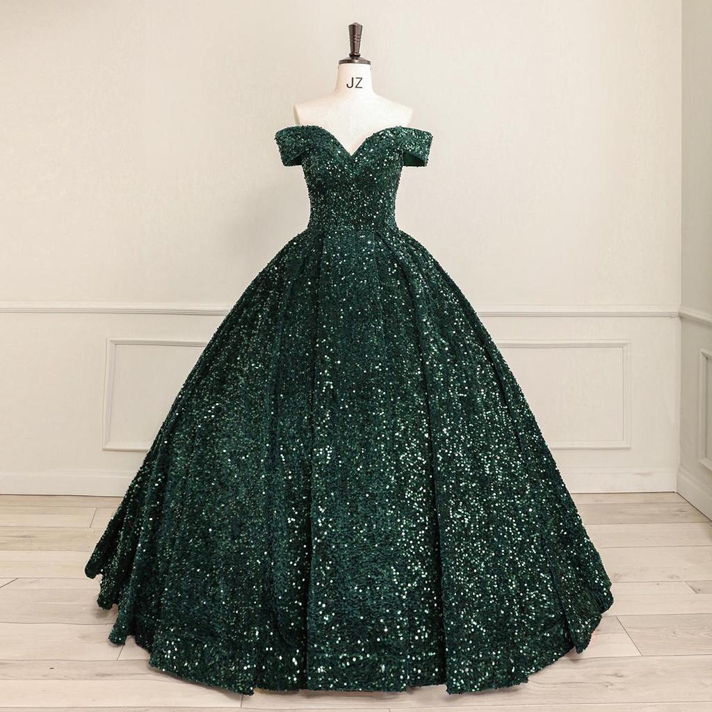 Cross-border Shiny Pitaya Puffy Skirt Wedding & Evening Gown