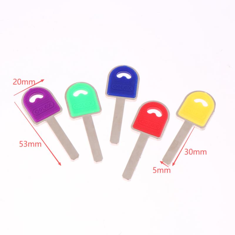 

10Pcs Colored Key Blanks - Shed Chain Gate Garage Key Making Mold Accessories, DIY Lock Hardware Replacement Parts