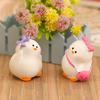 Mini Goose Figurine Tiny Miniature White Goose Small Cute Resin Animal Statue for DIY Crafts Lawn Yard Decor Dollhouse
