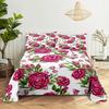 Pink Floral Bed Sheet Set Pillowcase Bedding Linens Cover Flower Queen King Twin Full Size for Single Double Bed Soft Thin