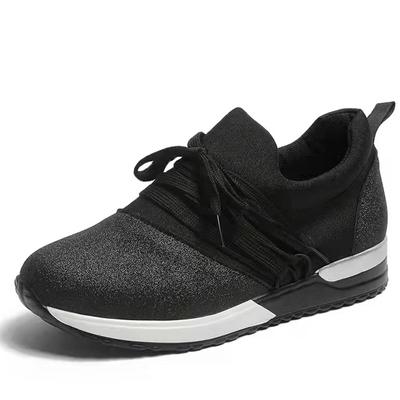 Fashion 2024 Women's Sneakers Black Platform Sneakers Women Lace Up Ladies Vulcanized Shoes Comfortable Zapatillas Mujer Female Sneakers