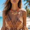 Bohemian Starfish Shell Pendant Necklace For Women Handmade Rice Beads Sun Coral Conch Pearl Beaded Choker Beach Party Jewelry