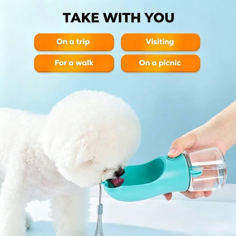 Pet Travel Water Bottle With Storage For Dogs And Cats Portable Drinking Cup