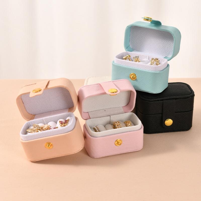 Mini Jewelry Storage Organizer Box Ring Earring Storage Box Portable Travel Handheld Small Jewelry Box Case