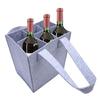 2Pieces 6 Bottle Wine Bag Nonwoven Felt Fabric with Dividers and Handle Wine Bottle Carriers Handbag for Camping Picnics