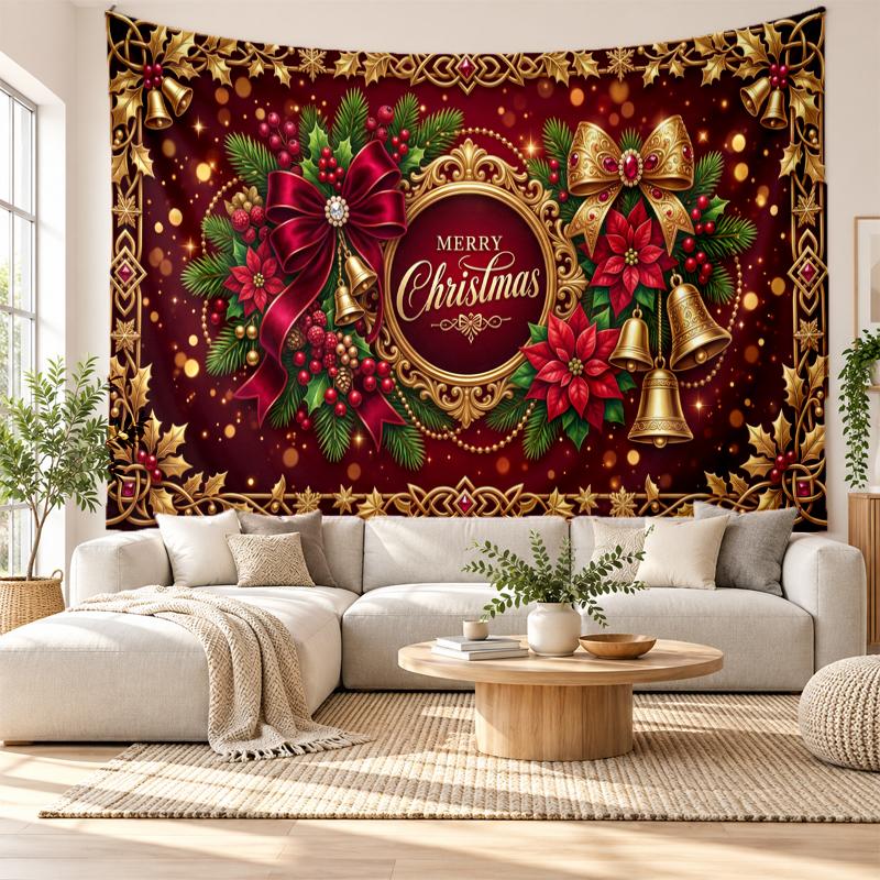 Christmas Printed Tapestry Wall Hanging For Bedroom Living Room Wall Decor Holiday Gift