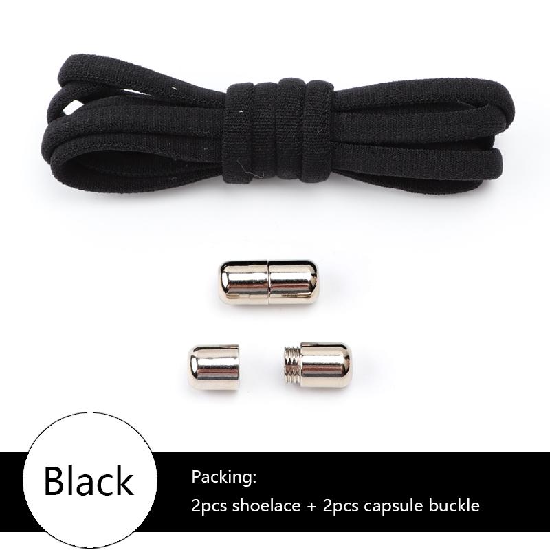 Elastic No Tie Shoelaces Semicircle Shoe Laces For Kids and Adult Sneakers Shoelace Quick Lazy Metal Lock Laces Shoe Strings
