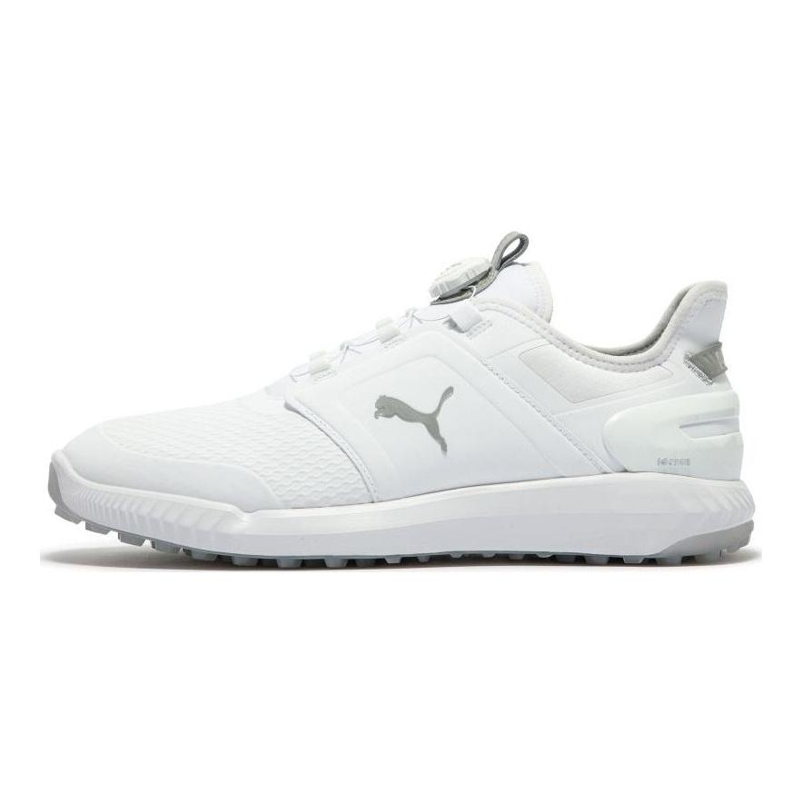 Puma Ignite Elevate Disc Fabric Leather Low Top Golf Shoes Men sneaker Silver White 376080-01