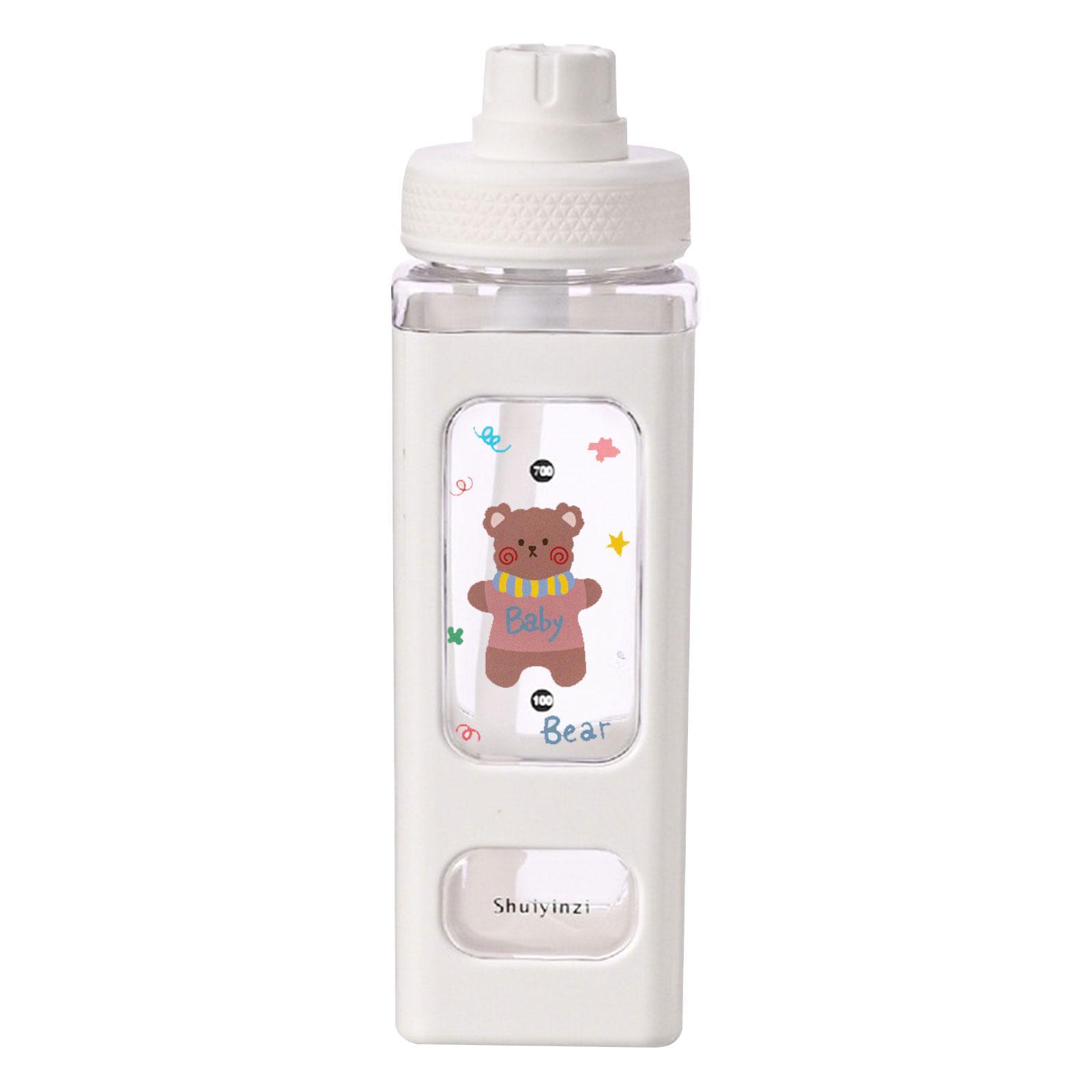 

Drinking Water Bottles Portable Sports Water Bottle with Straw Cup Lovely Sticker Outdoor Tour Drinking Supplies