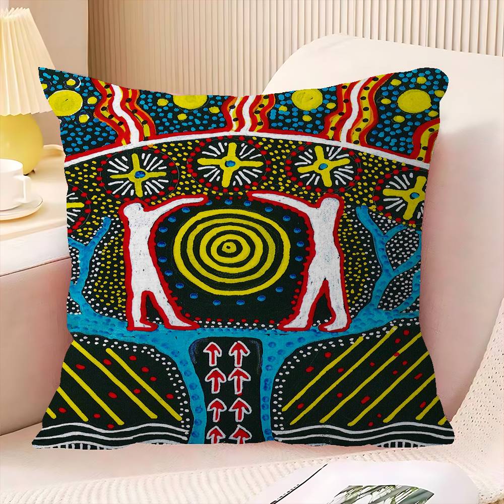 Australian Aboriginal Art Personalized Pillow Dust Cover Bedroom Kids Party Decoration Pillowcase Birthday Children Gift