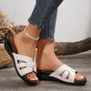 Slope Heel Dickbesohlte Hollow Out Hausschuhe für Damen 2024 Sommer Neue Größe Lässige bequeme Strandsandalen mit Autonähten