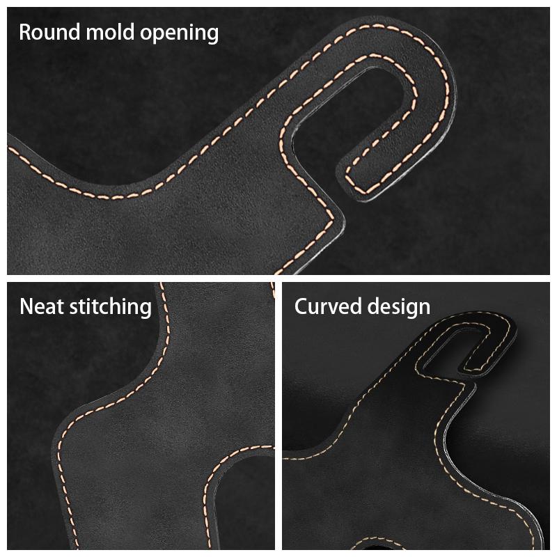 SEAMETAL Car Seat Headrest Hook PU Leather Phone Holder Auto Seat Back Mount Organizer Car Interior Hanger