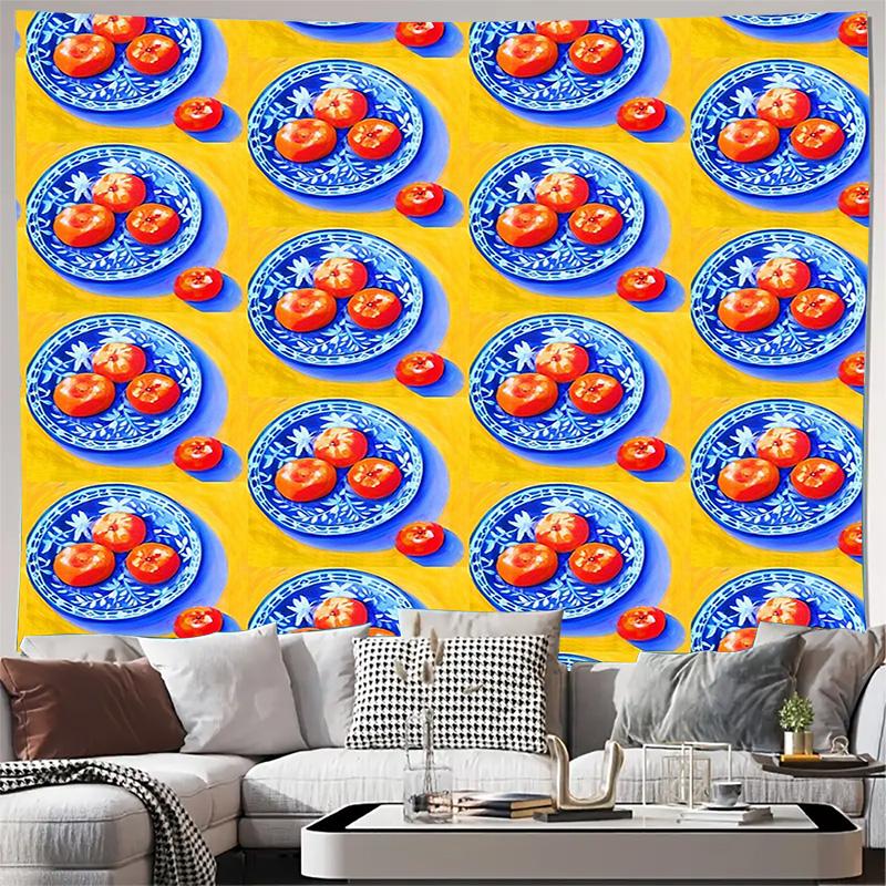 

unframed Vintage Tomato Wall Tapestry Aesthetic Room Decor Farmhouse Kitchen Art Botanical Wall Hanging Dorm Decor Home Decor 74x94cm(29x37in)