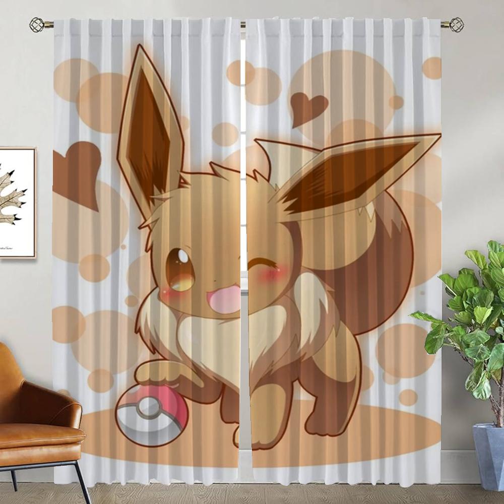 Okenní závěs do pokoje 2 panely P-pokemones Halloweenská dekorace Závěsy proti komárům Tyl pro ložnici Stínidla Dělicí příčka Dítě