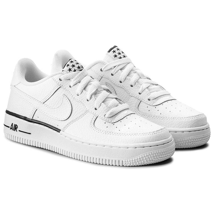 Nike Air Force 1 07 'White Black Outline' Gs 596728-103