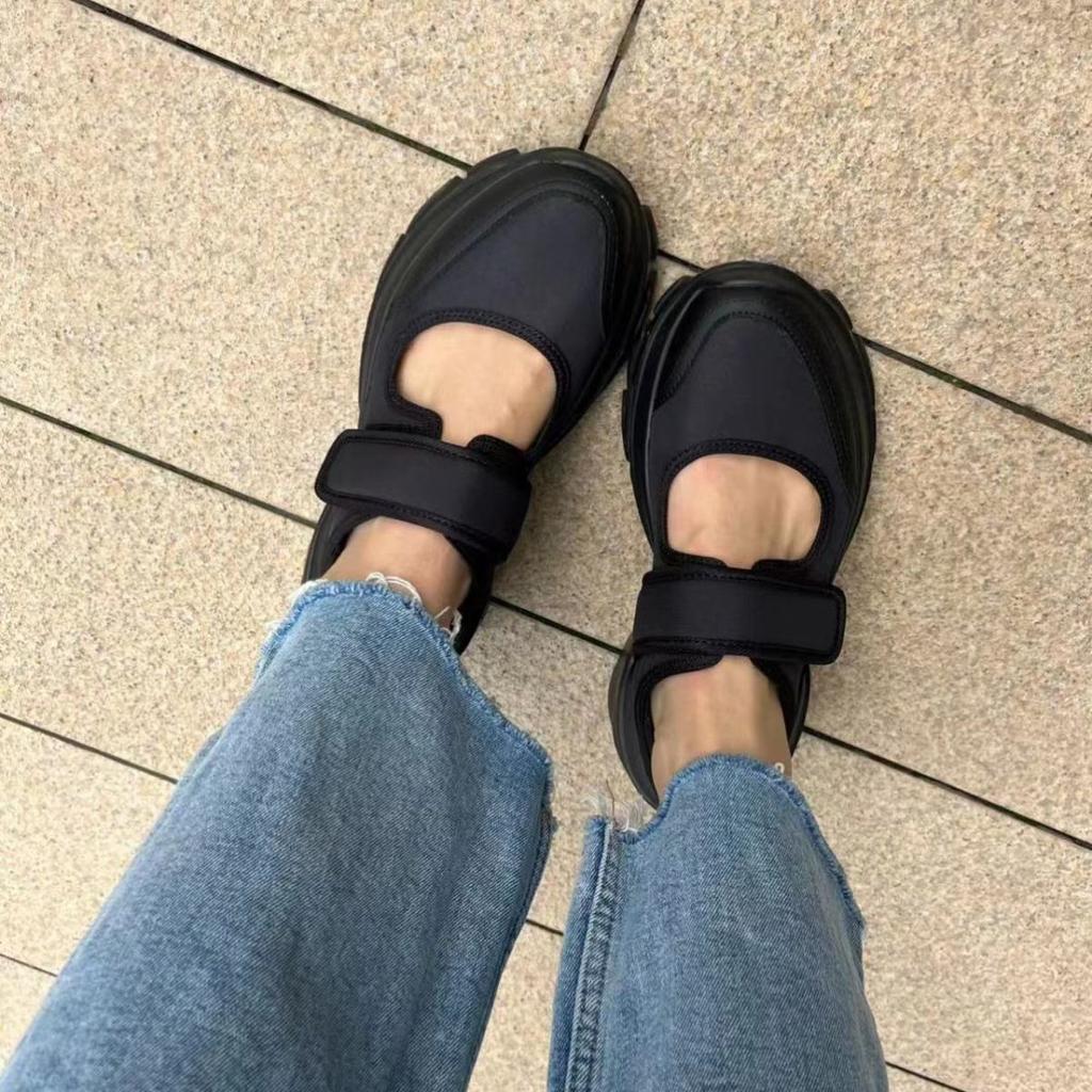 2024 Summer Ladies New Round Toe Retro Solid Color Mary Jane Shoes Daily Casual Shopping Ladies High Heels Zapatos Mujer