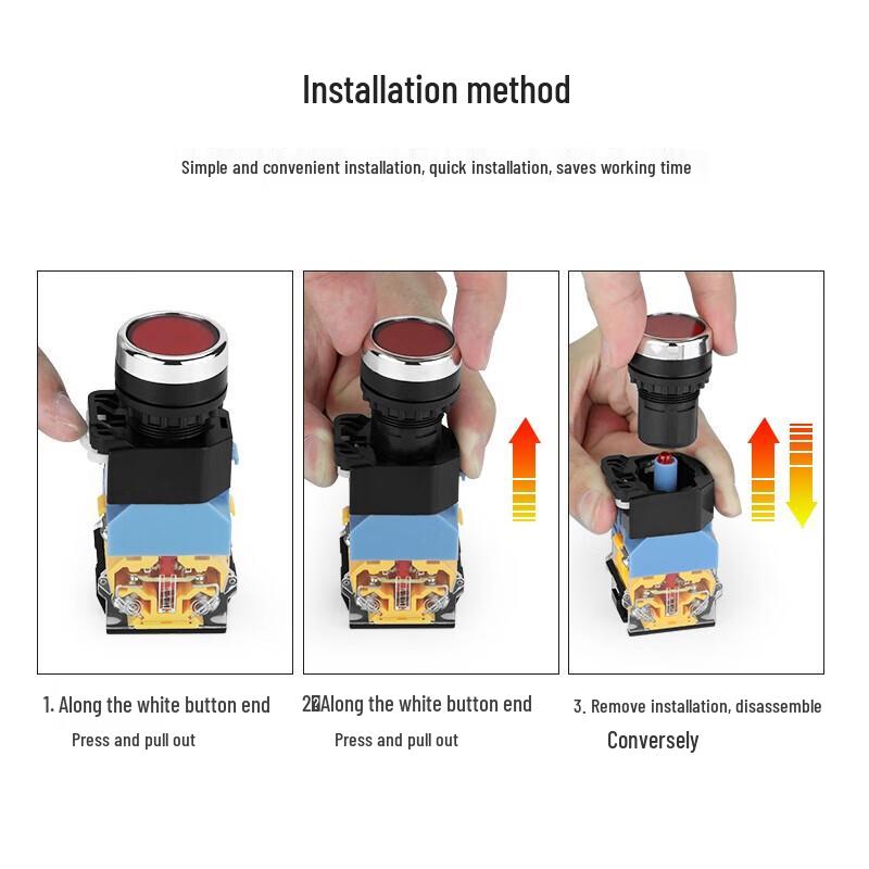 22mm Self-Locking Illuminated Push Button Switch