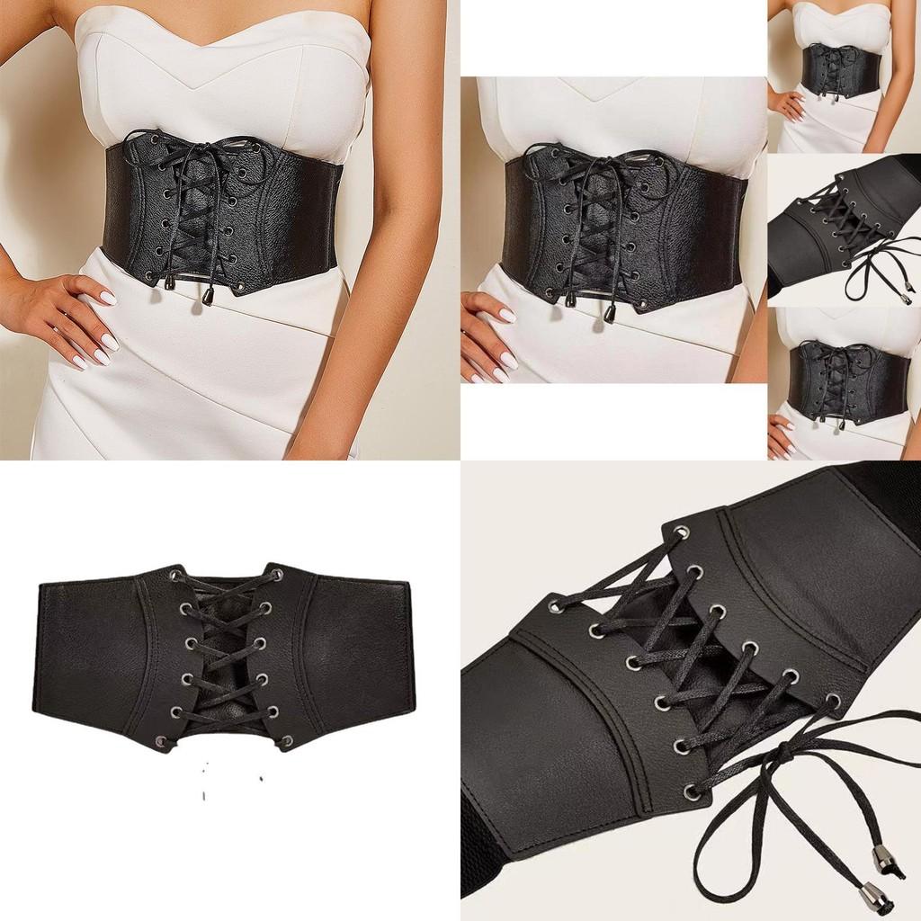 Vintage British Style Wide Leather Belt With Button Closure For Womens Fashion Accessories