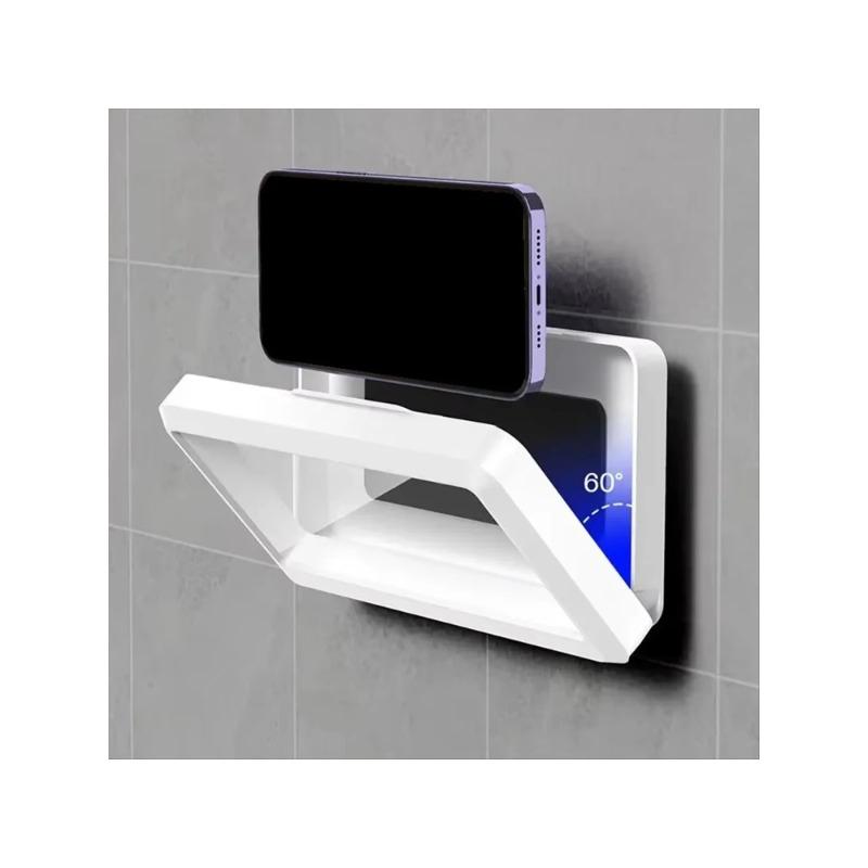 Pink Waterproof Household Wall Mounted Phone Holder Box Suitable for Touch Screen Phone Holder Shower Seal
