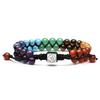 7 Chakra Multi-layer Bracelet For Men Yoga Stone Adjustable Woven Rope Chain Bangle Women Fashion Meditation Relaxation Zircon