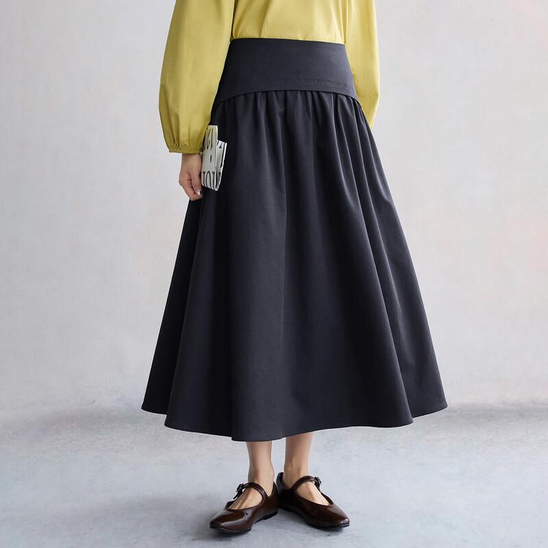 INMAN French Style High-Waist A-Line Midi Skirt L