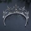 New Bride Wedding Crown Headpiece Silver Rhinestone Luxury Hair Accessory Crown Bridesmaid Headband Women's Party Gift