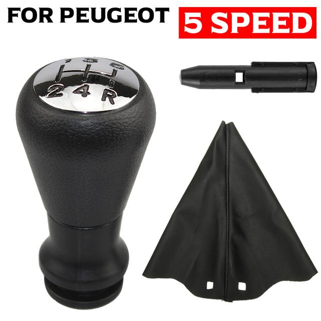Neue Chrome Auto ABS Schaltknauf Manuelle 5 Geschwindigkeit Für Peugeot 106 107 206 207 306 307 308 3008 406 5008 605 807