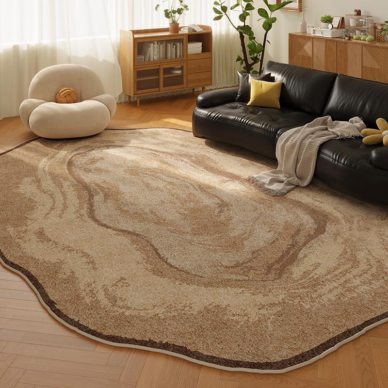 Irregular Shapes Rugs for Bedroom Light Luxury Living Room Decoration Carpet Thick Anti-slip Lounge Mat Fluffy Plush Bedside Rug