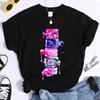 Women's Nail Polish Printed T-shirt, Makeup, Beauty, Aesthetics, Pattern, Women's Clothing, Black, Clothing Summer Streetwear