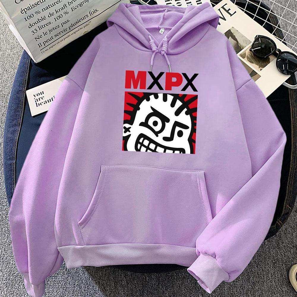 Hip Hop Streetwear Punk Band MxPx Graphic Hoodies Women Clothing Winter Fleece Long Sleeve Hooded Pullovers Gothic Rock Hoodie
